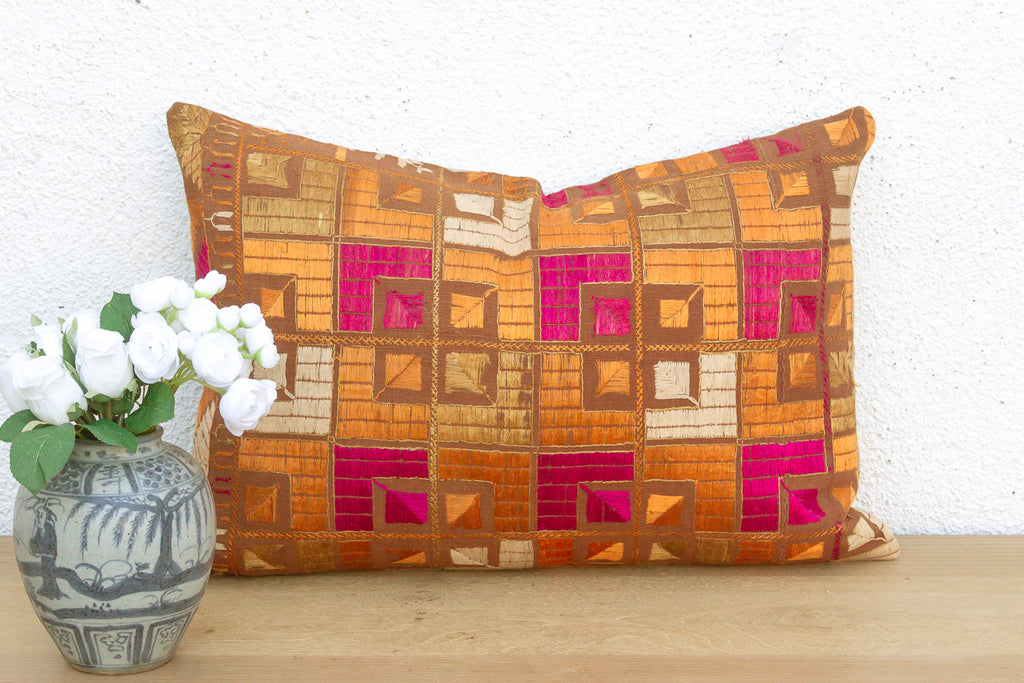 Majitha Mosaic, Heirloom Bagh Phulkari Pillow (Trade)