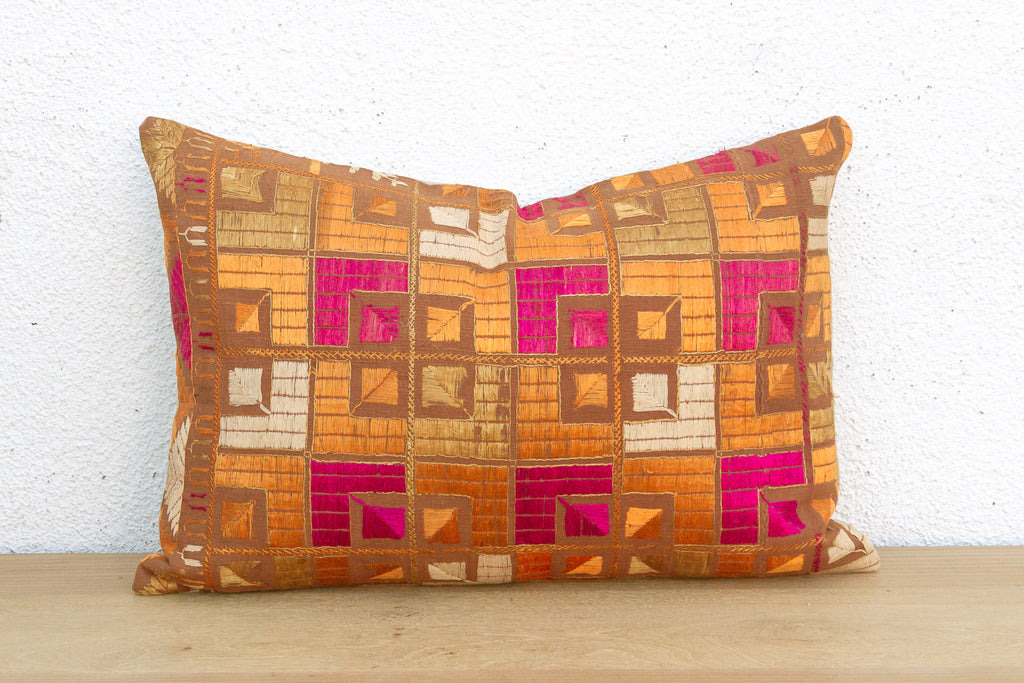 Majitha Mosaic, Heirloom Bagh Phulkari Pillow (Trade)