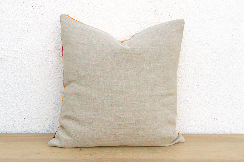 Radiant Chevron, Large Heirloom Bagh Phulkari Pillow (Trade)