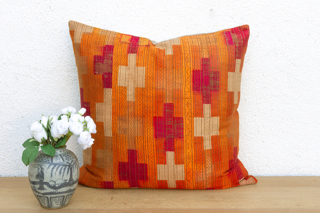 Imperial Panchranga, Large Heirloom Bagh Phulkari Pillow (Trade)