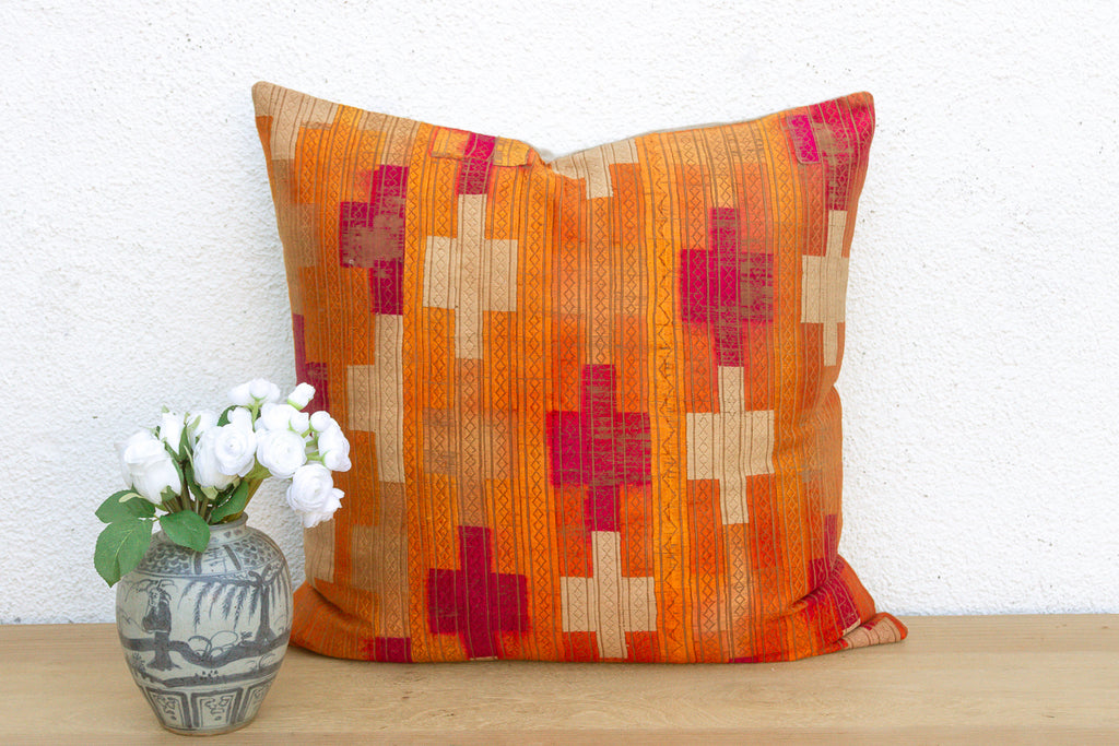 Imperial Panchranga, Large Heirloom Bagh Phulkari Pillow (Trade)