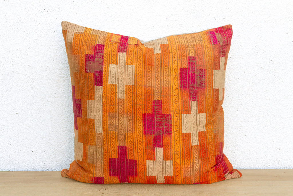 Imperial Panchranga, Large Heirloom Bagh Phulkari Pillow (Trade)