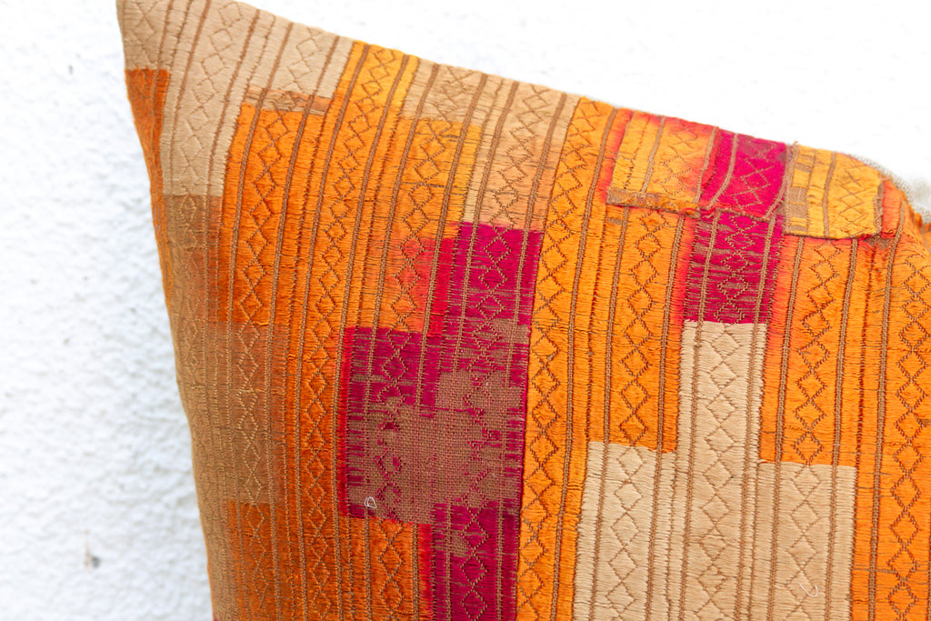 Imperial Panchranga, Large Heirloom Bagh Phulkari Pillow (Trade)