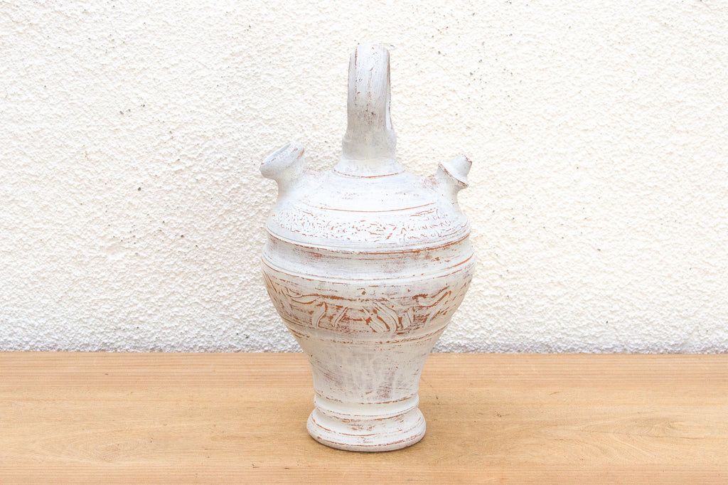 Antique Chalky White Spanish Jug