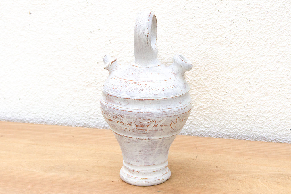 Antique Chalky White Spanish Jug