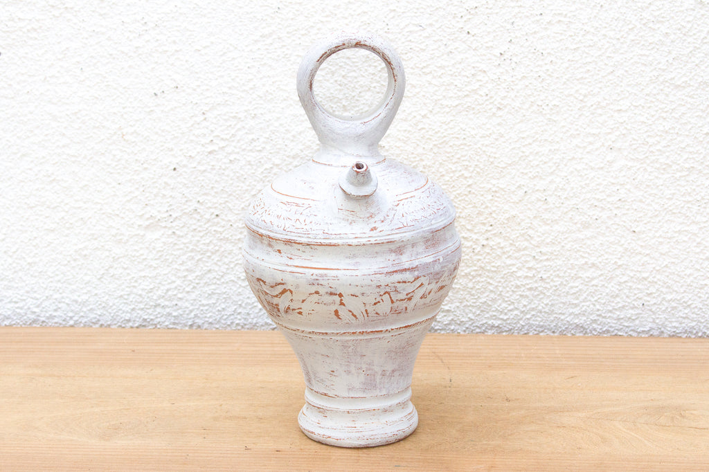Antique Chalky White Spanish Jug