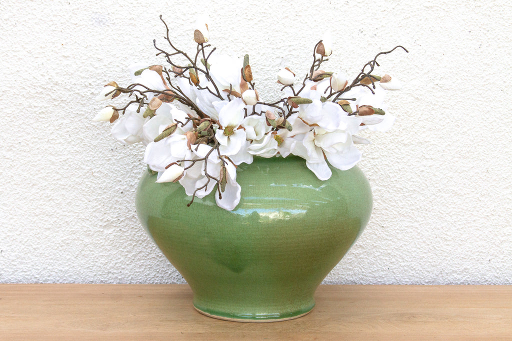 Large Jade Vessel, Antique Green Glaze Pot