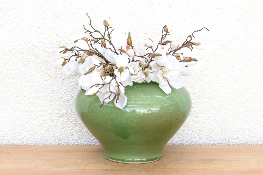 Large Jade Vessel, Antique Green Glaze Pot