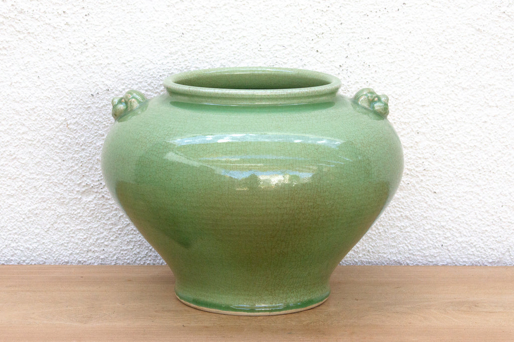 Large Jade Vessel, Antique Green Glaze Pot