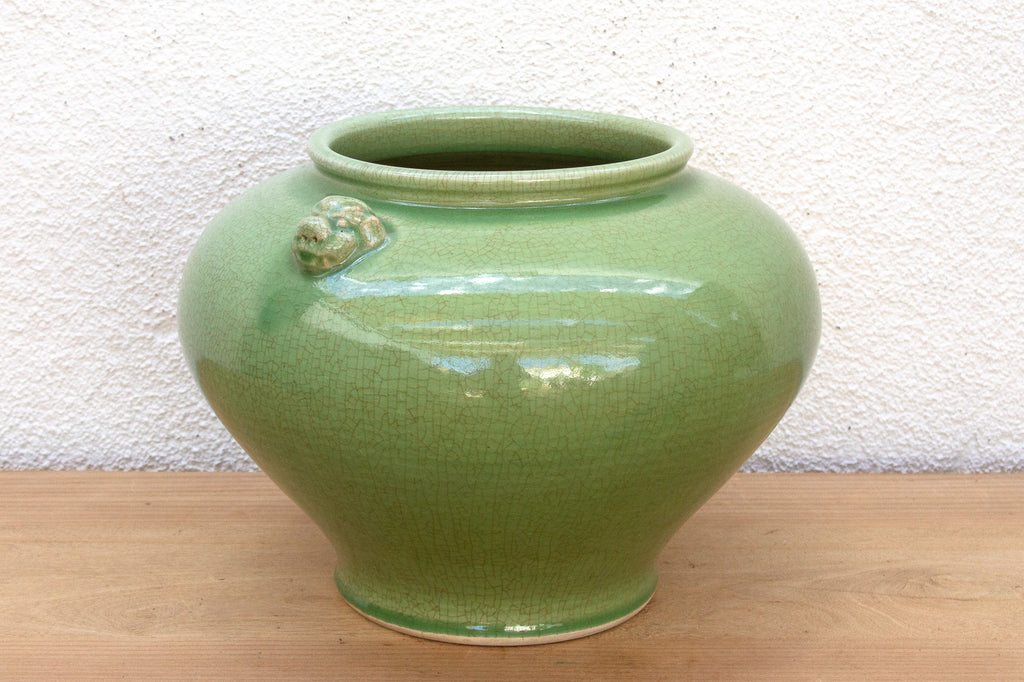 Large Jade Vessel, Antique Green Glaze Pot