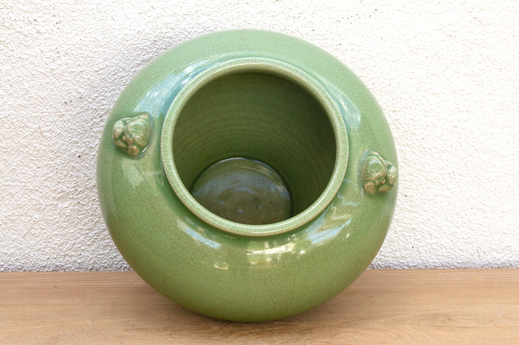 Large Jade Vessel, Antique Green Glaze Pot