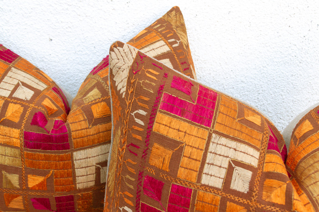 Multicolor Mosaic, Set of 2 Heirloom Bagh Phulkari Pillows