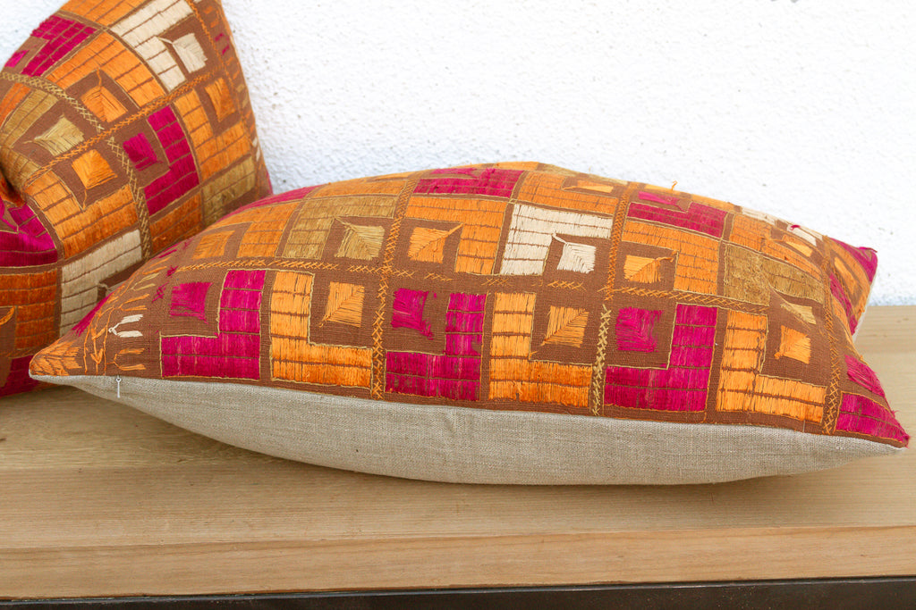 Multicolor Mosaic, Set of 2 Heirloom Bagh Phulkari Pillows