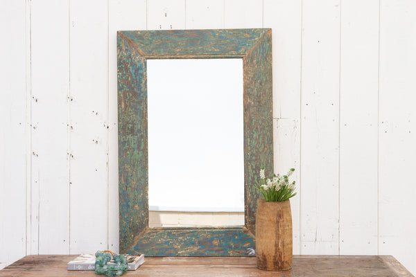 Rustic Painted Framed Mirror