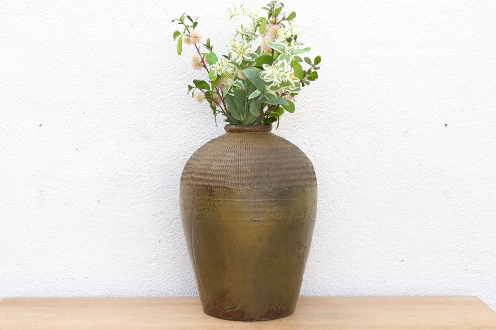 Tall Antique Provincial Stoneware Pot