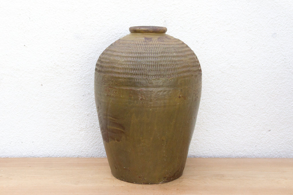 Tall Antique Provincial Stoneware Pot