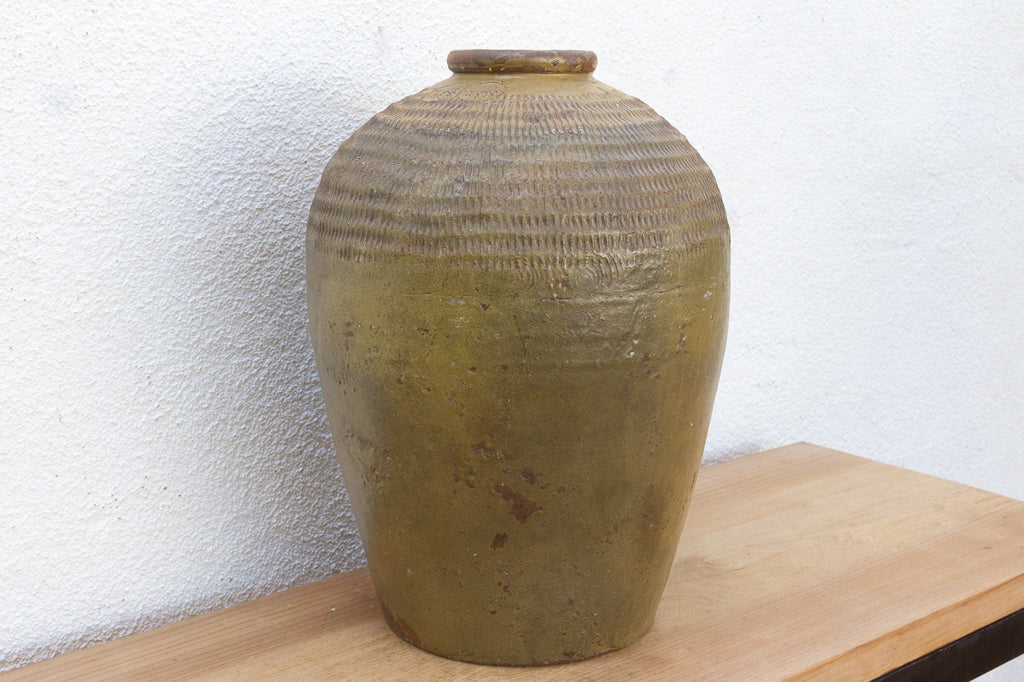 Tall Antique Provincial Stoneware Pot