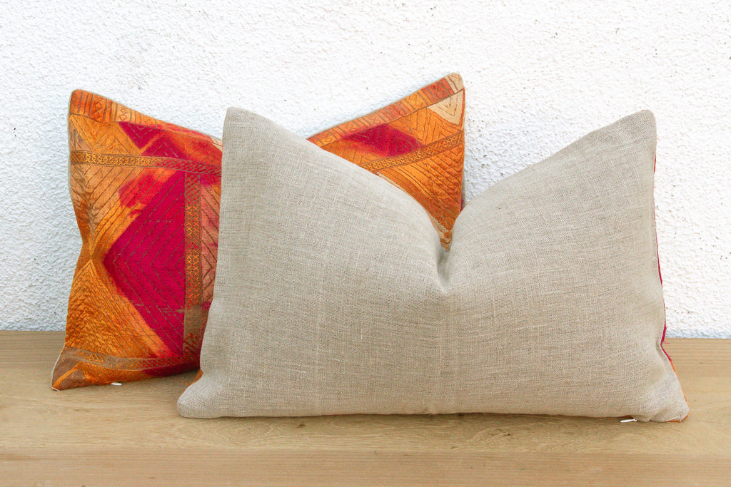 Sunset Horizon, Set of 2 Heirloom Bagh Phulkari Pillows