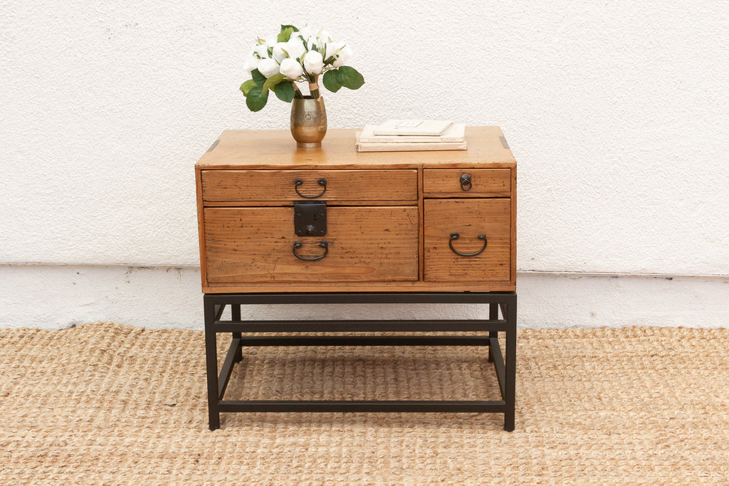 Minimalist Japanese Tansu Side Table