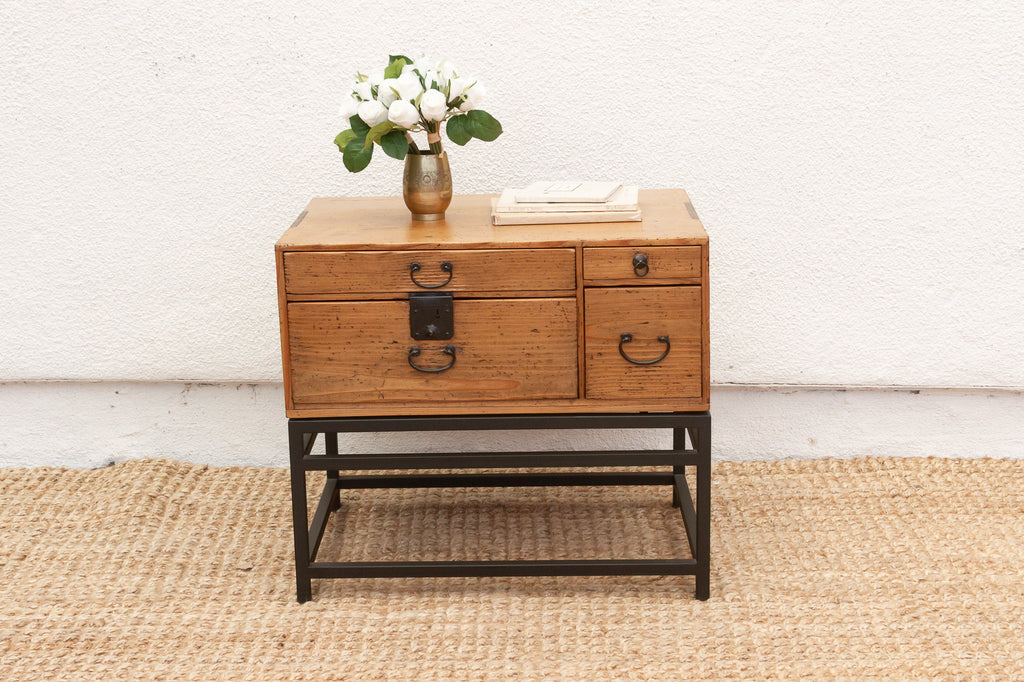 Minimalist Japanese Tansu Side Table