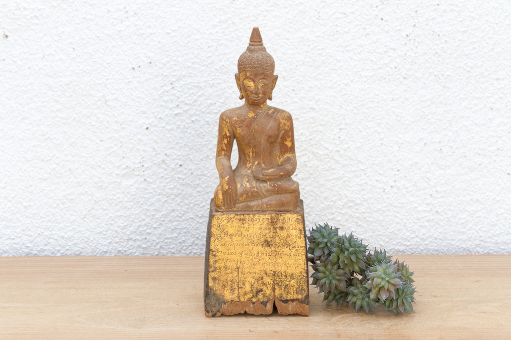 Burmese Blessing, Antique Gilded Buddha