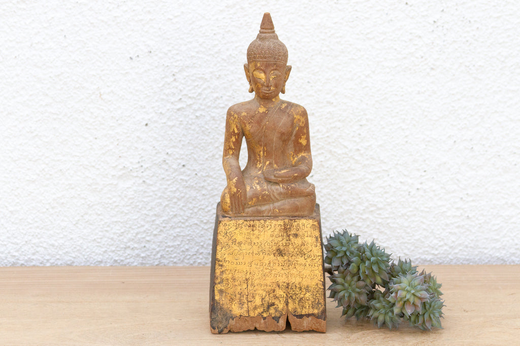 Burmese Blessing, Antique Gilded Buddha