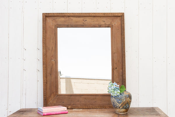 Reclaimed Teak Wood Rustic Framed Mirror