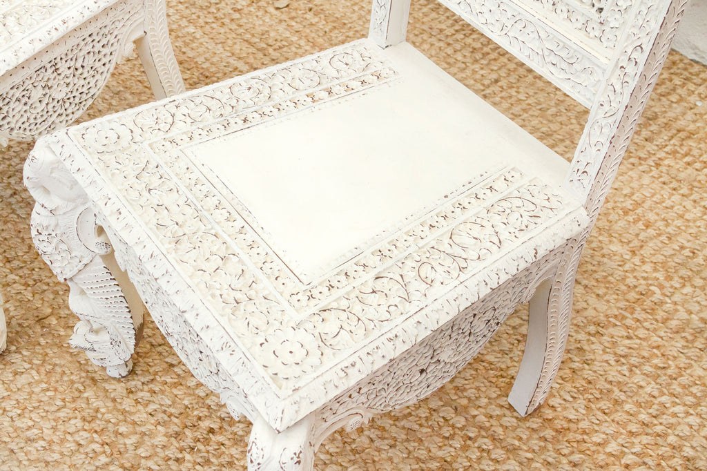 Pair of Beautifully Carved Anglo-Indian Chairs