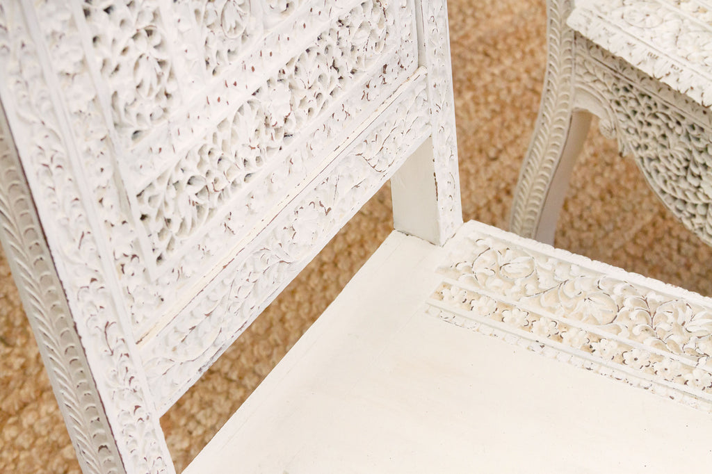 Pair of Beautifully Carved Anglo-Indian Chairs