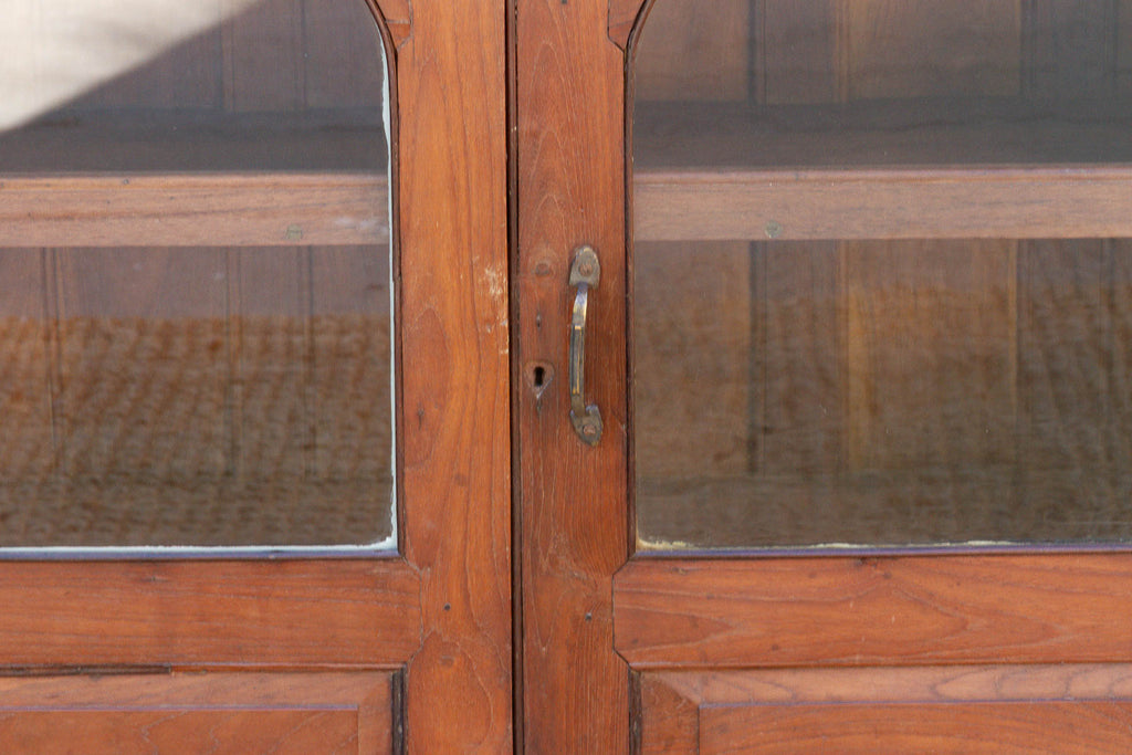Antique Colonial Lift-Top Glass Malabar Cabinet