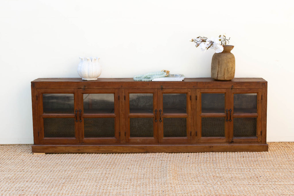 Antique Long Malabar Teak Colonial Cabinet (Trade)
