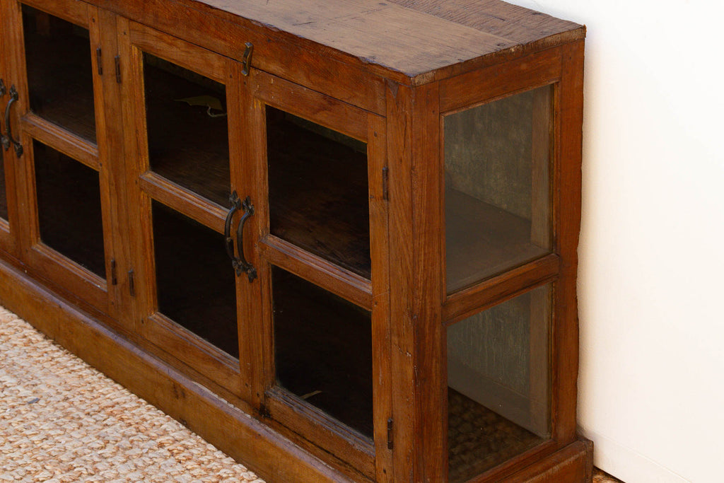 Antique Long Malabar Teak Colonial Cabinet