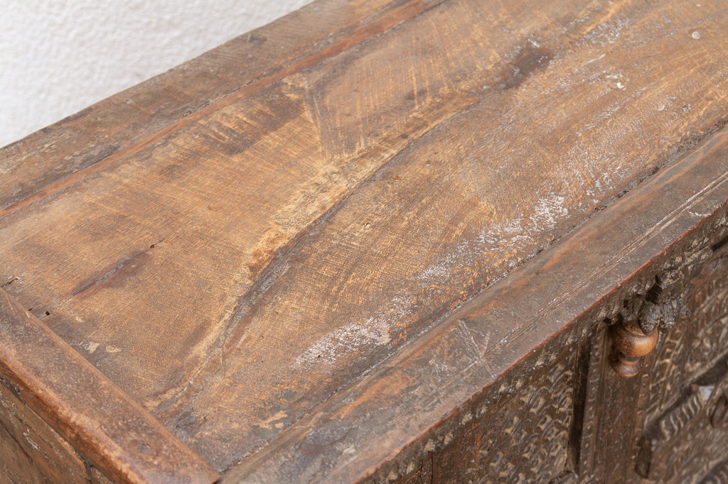 Finely Carved Antique Indian Damachiya Cabinet