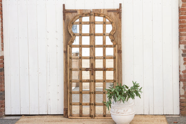 Antique Arched Mirror Paneled Door