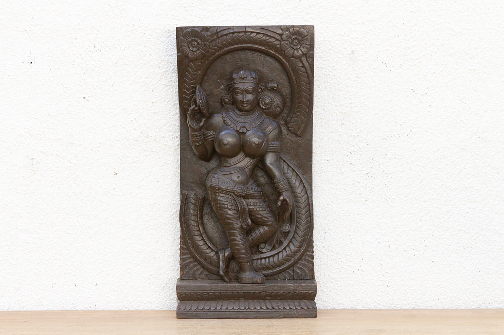 The Celestial Dancer 20th Century South Indian Wood Carving