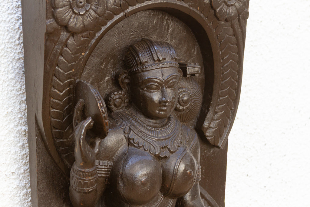 The Celestial Dancer 20th Century South Indian Wood Carving