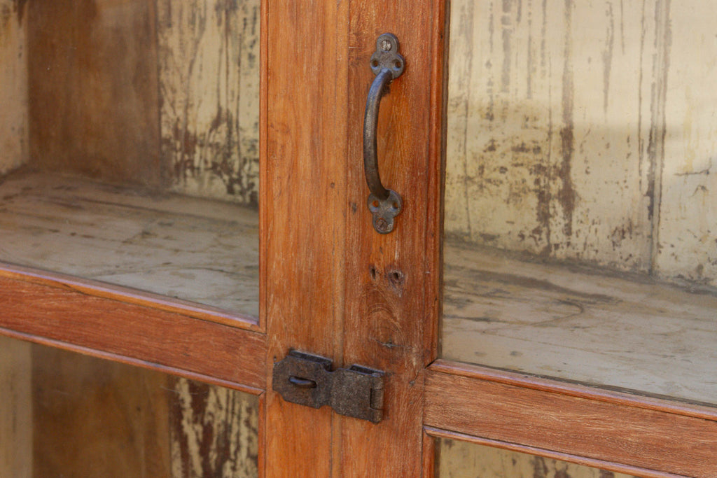 Vintage Colonial Scholar's Vitrine Teak Bookcase