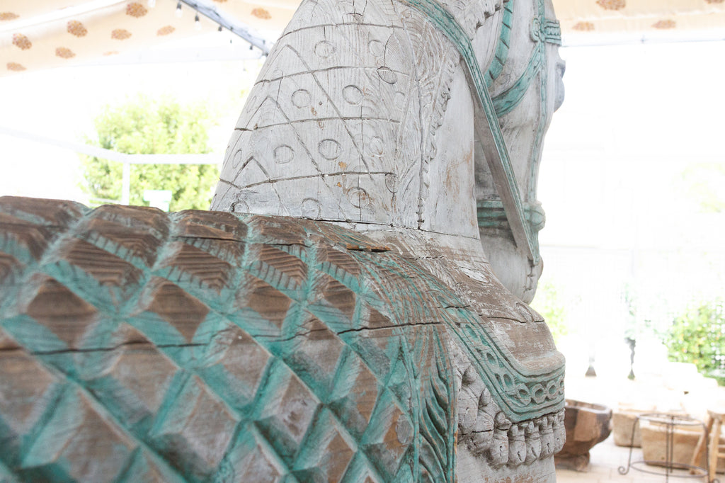 The Rajasthani Guardians, Pair of Indian Ceremonial Wood Horses