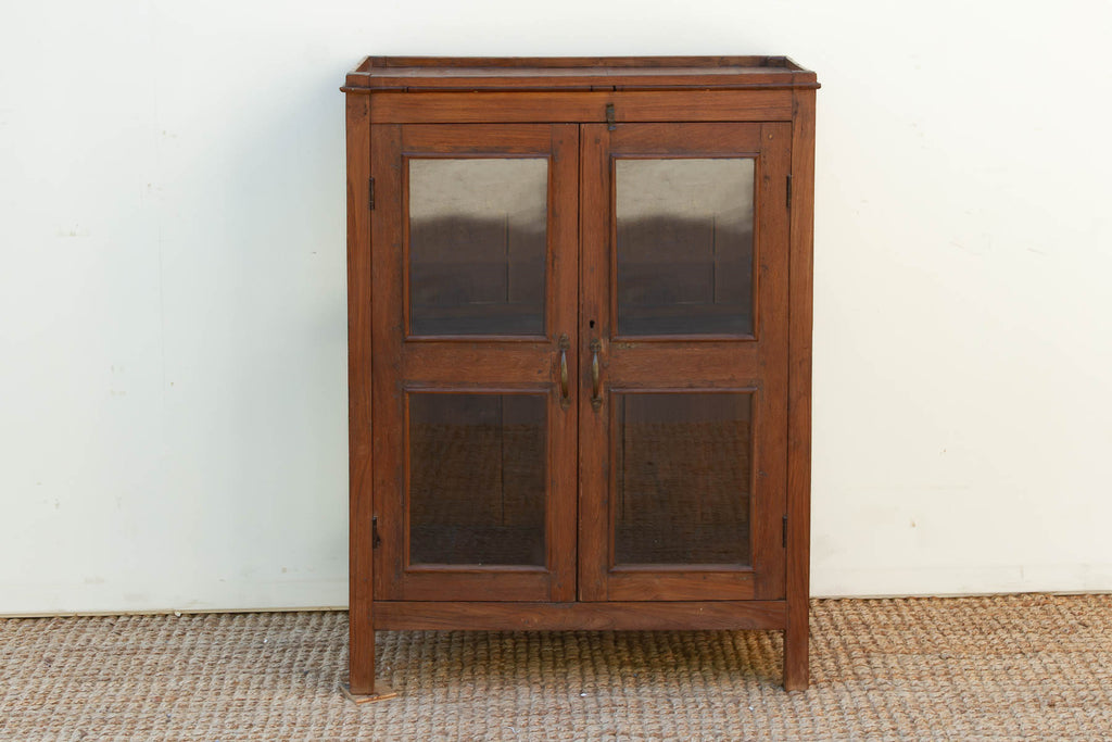 Antique Colonial Three-Sided Glass Cabinet