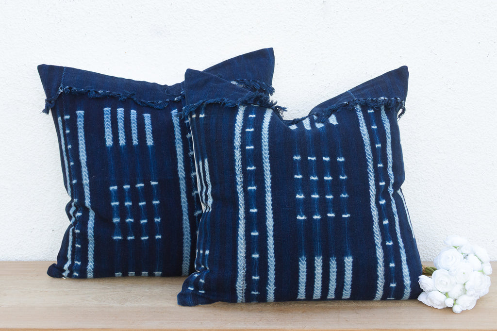 Deep Indigo, Pair of Vintage African Indigo Pillow