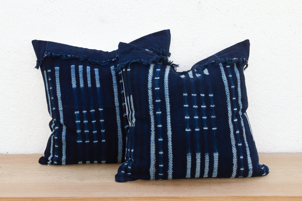 Deep Indigo, Pair of Vintage African Indigo Pillow