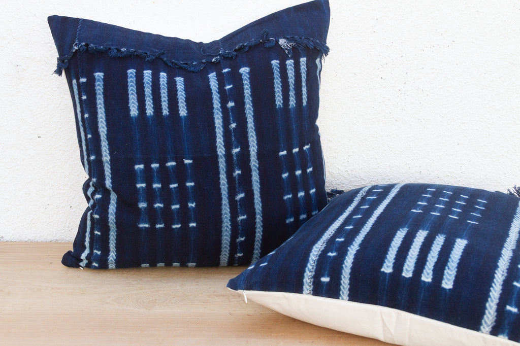 Deep Indigo, Pair of Vintage African Indigo Pillow