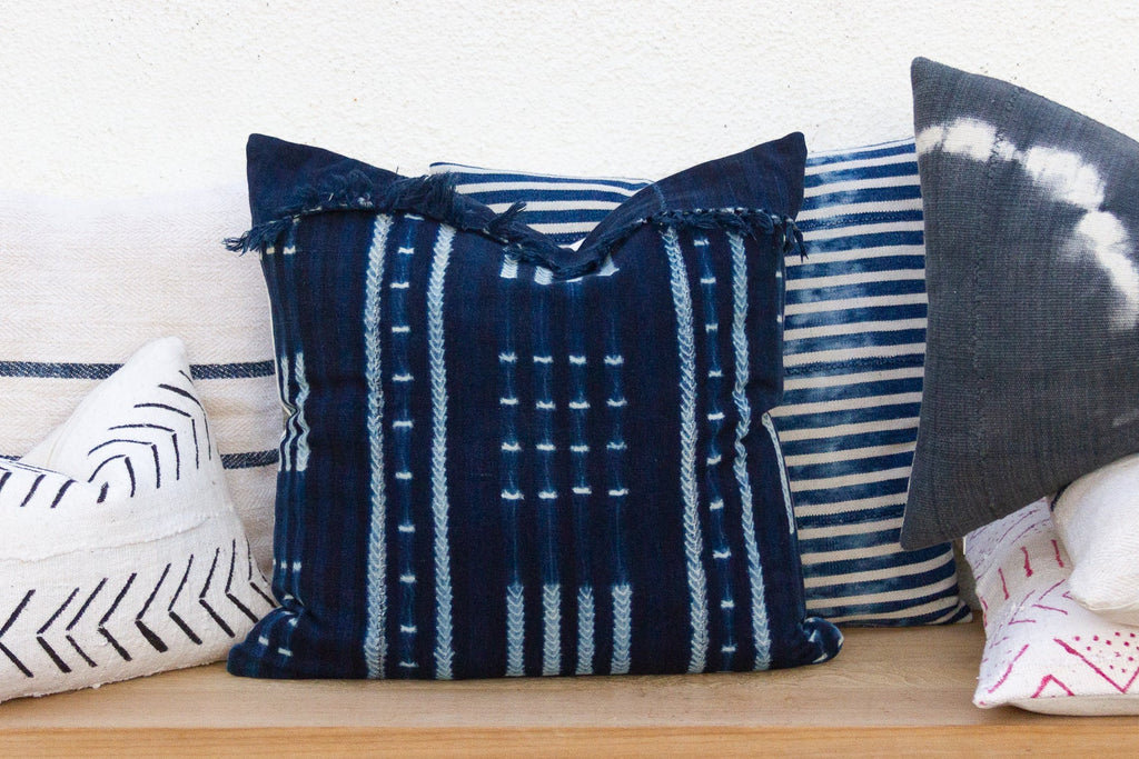 Deep Indigo, Pair of Vintage African Indigo Pillow