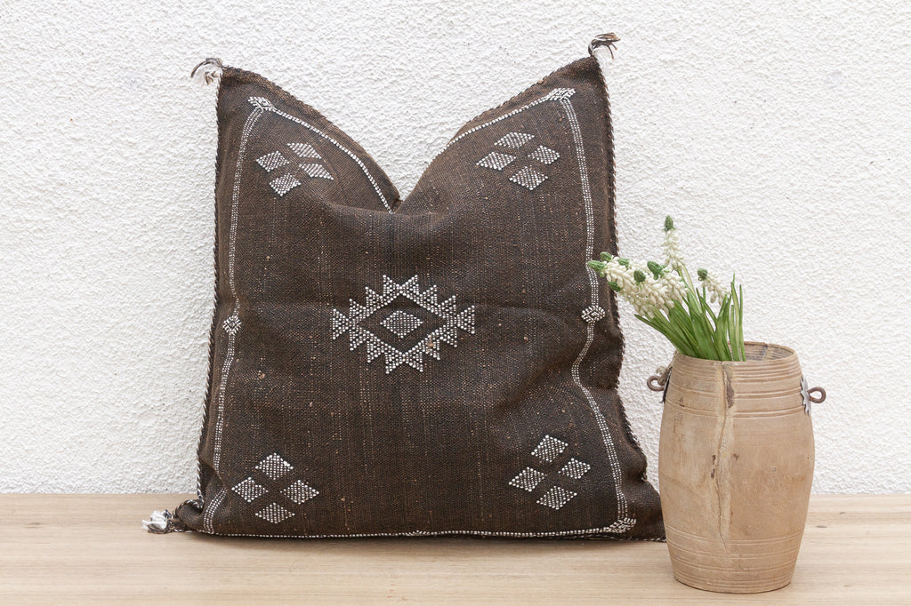 Abbey Moroccan Large Silk Rug Pillow