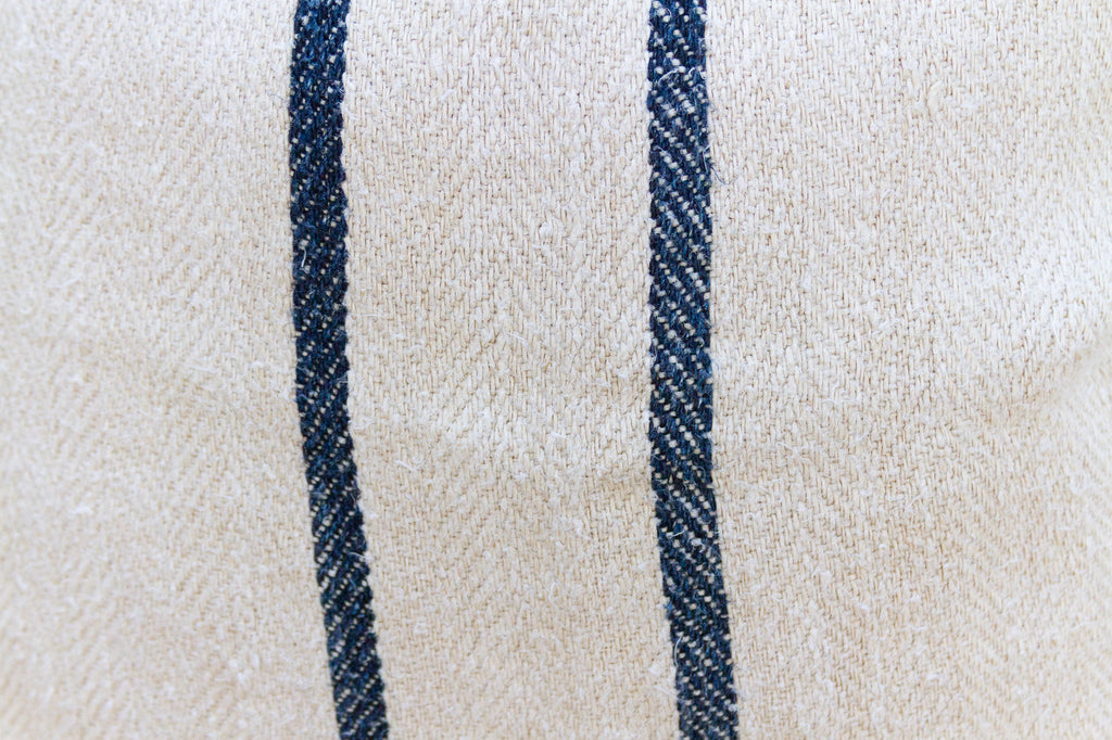 Pair of Antique French Grain Sack Linen Pillows