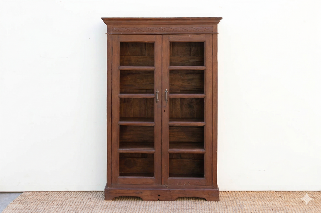 Elegant Early 20th Century Teak Bookcase