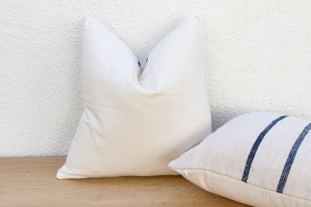 Pair of Antique French Grain Sack Linen Pillows