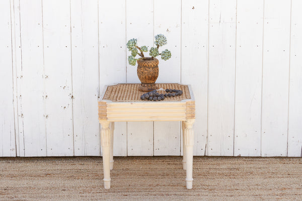 British Colonial Cane Side Table