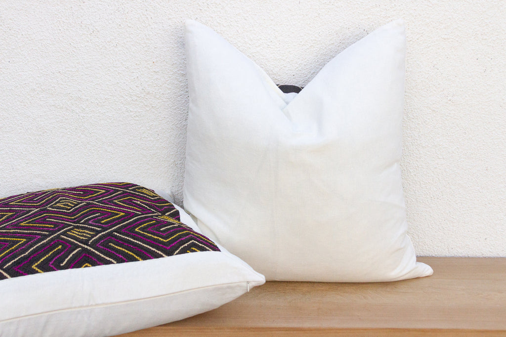 Ancestral Maze, Pair of Large African Kuba Cloth Pillows