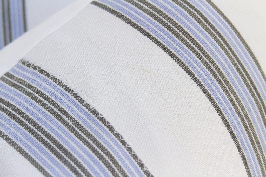 Vintage French Farmhouse Stripe Lumbar Pillows, A Pair